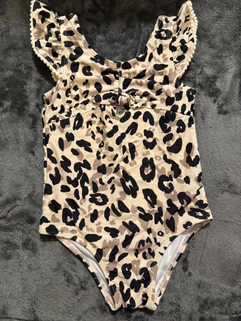 Jessica Simpson Leopard Ruffle One Piece Swimsuit 4T